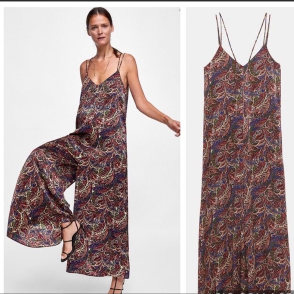 Paisley wide leg jumpsuit
